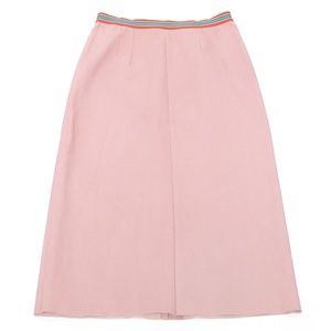 STOULS Pink Leather Skirt Straight Slip On Elasticized Waist Vent  XS NWT $1,345